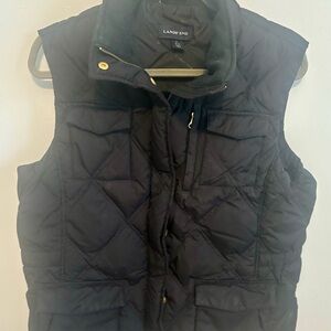 Lands' End Black Diamond-Quilted Vest